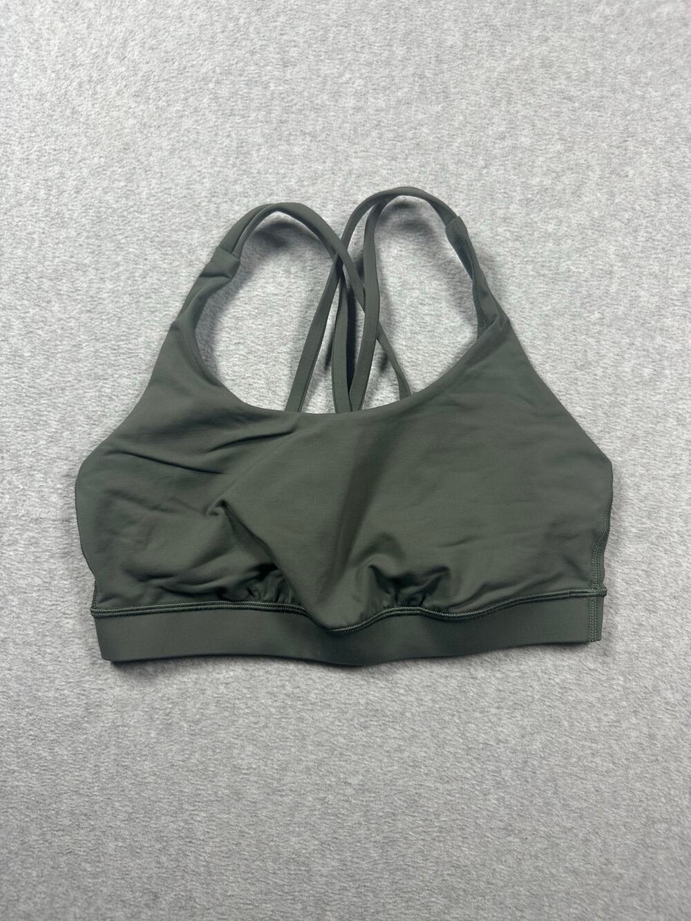 Lululemon Energy Athletics Sports Bra Women's Size 8 Green Criss Cross Strap